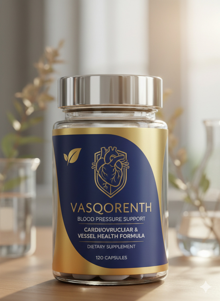 Vasqorenth dietary supplement bottle with plant extracts and vitamins